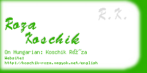 roza koschik business card